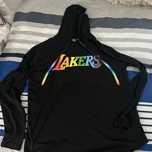 Lakers Black Hoodie with Rainbow Logo